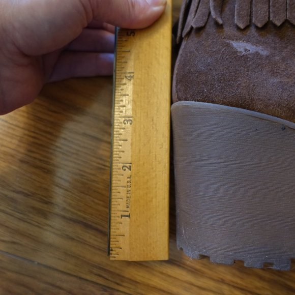 Rocket Dog Sandie Hush Chesnut Fringe Chukka Wedge Bootie - Picture 4 of 5